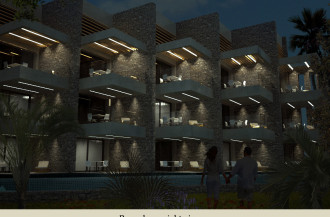 BUNGALOWS : ANSICHT BEI NACHT.